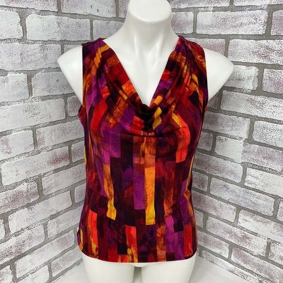 Halogen Womens Top Cardigan Combo Size Small Lot of 2 Purple Orange Sleeveless - Picture 7 of 9